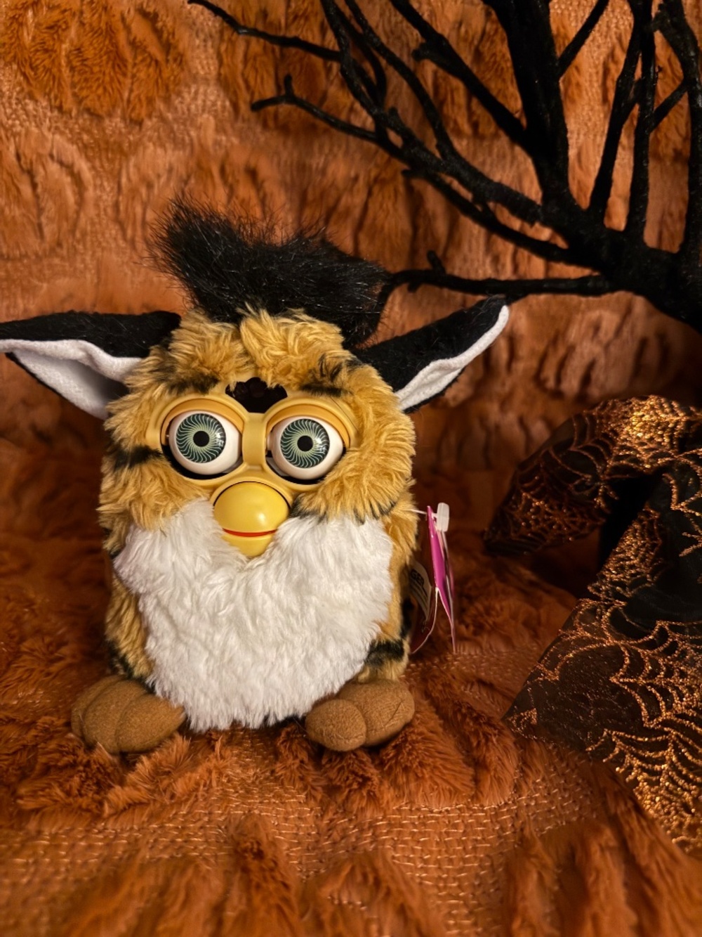 Vintage Tiger Stripe Furby 1998 Tiger Electronics Working With Original Hang Tag